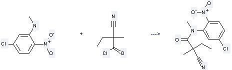 Benzenamine,5-chloro-N-methyl-2-nitro- can be used to produce N-(5-chloro-2-nitro-phenyl)-2-cyano-2,N-dimethyl-butyramide by heating